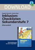 Inklusion: Checklisten Sekundarstufe 7 - Elternarbeit, 