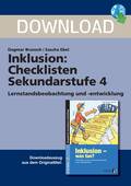 Inklusion: Checklisten Sekundarstufe 4 - Lernstandsbeobachtung und -entwicklung, 