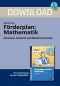 Förderplan: Mathematik - Hinweise, Beispiel und Blanko-Formular, 