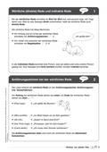 Regelkarten Grammatik: Wörtliche und indirekte Rede, Deutsch, 2. bis 4. Klasse